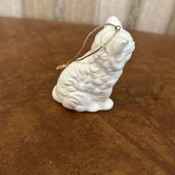 Vintage Enesco White Cat Kitten Christmas Ornament - 2 1/2 Inches Tall Holiday - Picture 5 of 6